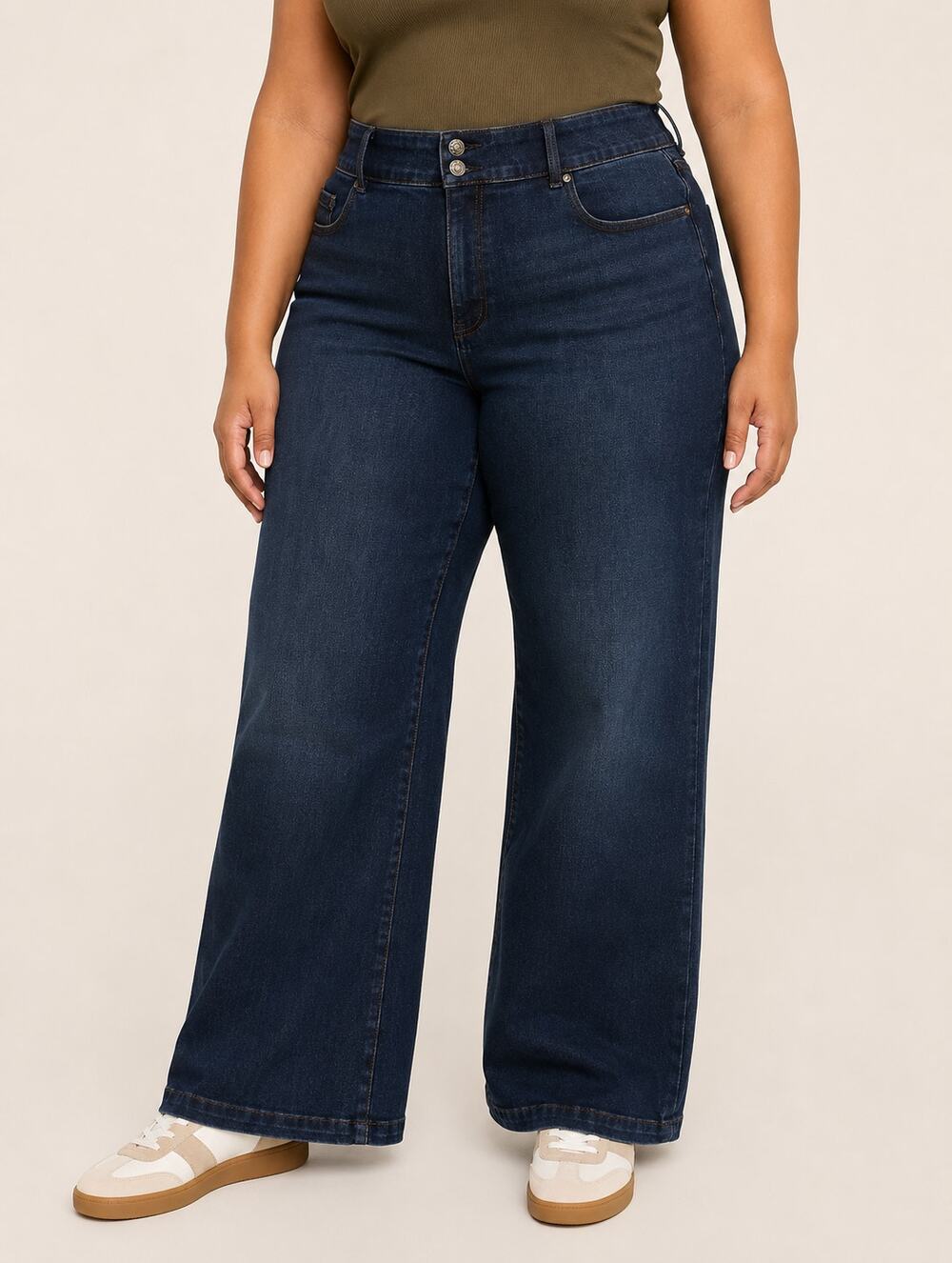 Lane Bryant Tighter Tummy High Rise Wide Leg Jeans Womens Plus Size 20 Short New